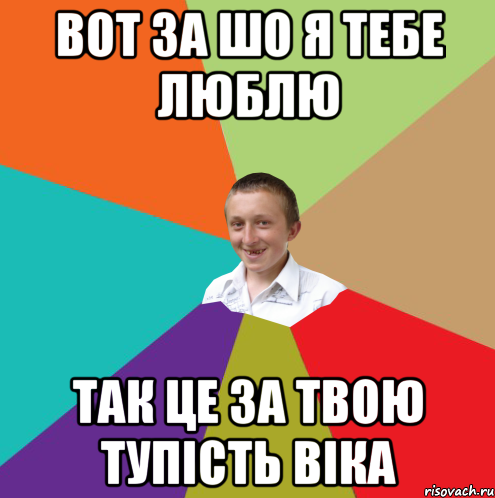 Вот за шо я тебе люблю Так це за твою тупість ВІКА, Мем  малый паца