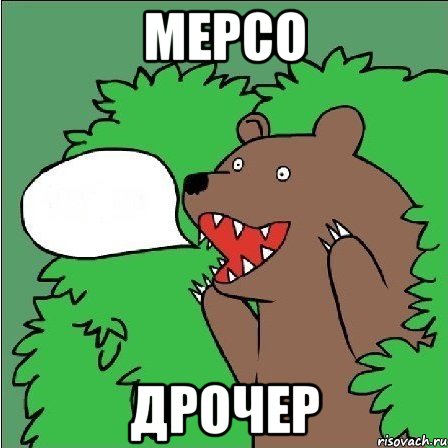 Мерсо Дрочер, Мем Медведь-шлюха