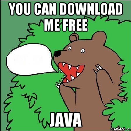 You can download me free Java, Мем Медведь-шлюха