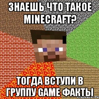 знаешь что такое minecraft? тогда вступи в группу game факты, Мем Миникрафтер