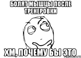 болят мышцы после тренеровки хм, почему бы это, Мем Мне кажется или