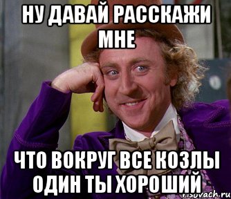 Ну давай расскажи мне что вокруг все козлы один ты хороший, Мем мое лицо