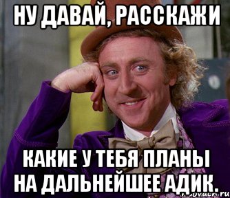 Ну давай, расскажи Какие у тебя планы на дальнейшее Адик., Мем мое лицо