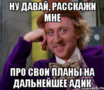 Ну давай, расскажи мне Про свои планы на дальнейшее Адик, Мем мое лицо