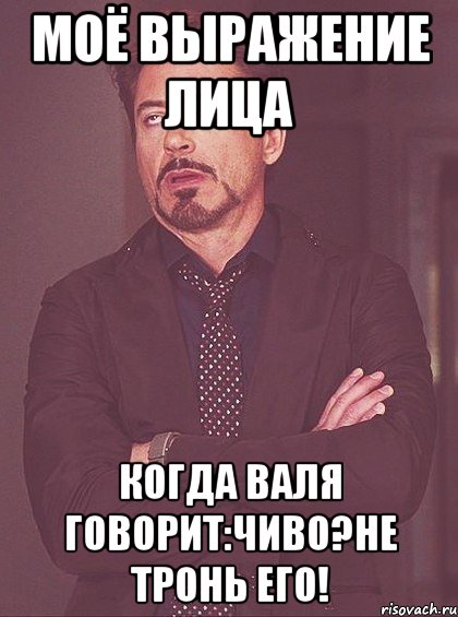 Моё выражение лица когда Валя говорит:чиво?не тронь его!, Мем твое выражение лица