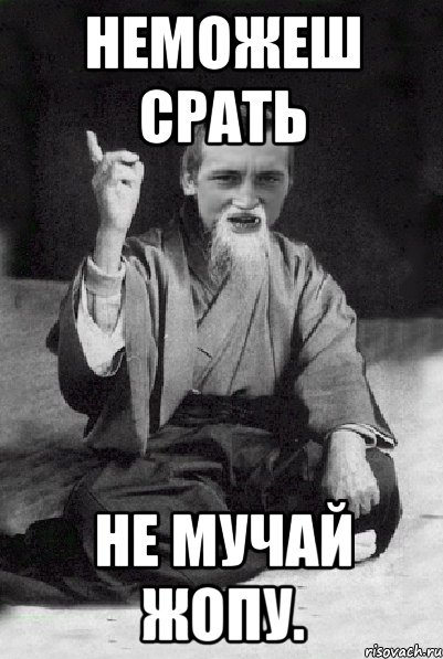 Неможеш срать Не мучай жопу., Мем Мудрий паца