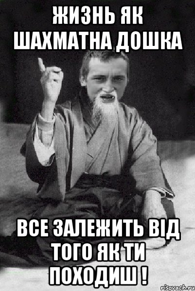 Жизнь як шахматна дошка все залежить від того як ти походиш !, Мем Мудрий паца