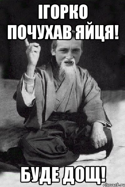 Ігорко почухав яйця! Буде дощ!, Мем Мудрий паца