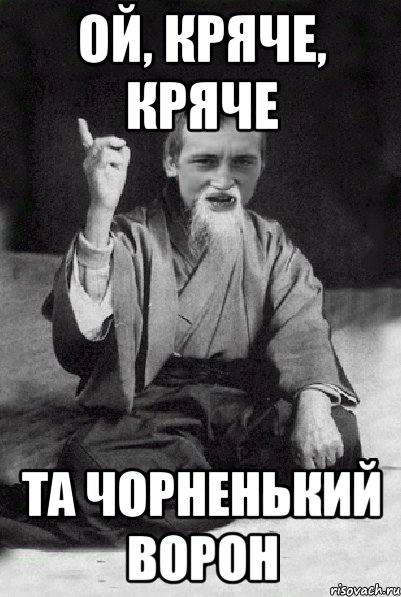 ой, кряче, кряче та чорненький ворон, Мем Мудрий паца