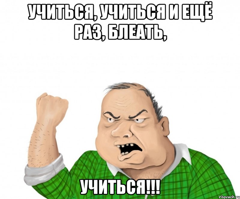 Учиться, учиться и ещё раз, блеать, учиться!!!, Мем мужик