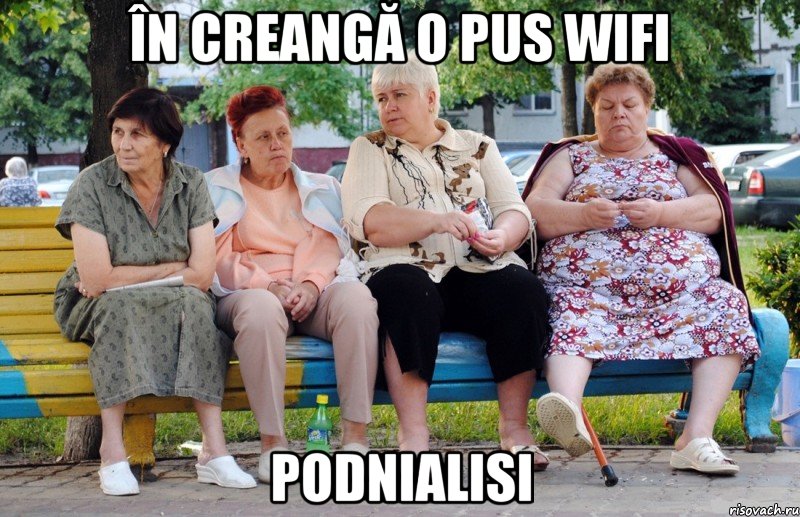 În Creangă o pus wifi Podnialisi, Мем Бабушки на скамейке