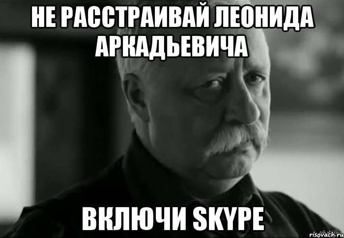 Не расстраивай леонида аркадьевича Включи skype, Мем Не расстраивай Леонида Аркадьевича