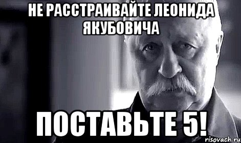 Не расстраивайте Леонида Якубовича Поставьте 5!, Мем Не огорчай Леонида Аркадьевича