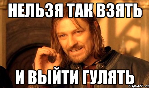 Нельзя так взять И выйти гулять, Мем Нельзя просто так взять и (Боромир мем)