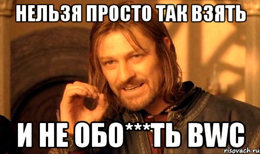 НЕЛЬЗЯ ПРОСТО ТАК ВЗЯТЬ И НЕ ОБО***ТЬ BWC, Мем Нельзя просто так взять и (Боромир мем)