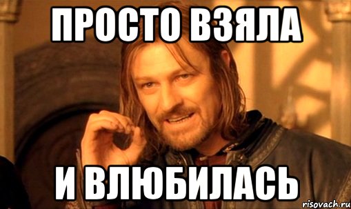 просто взяла и влюбилась, Мем Нельзя просто так взять и (Боромир мем)