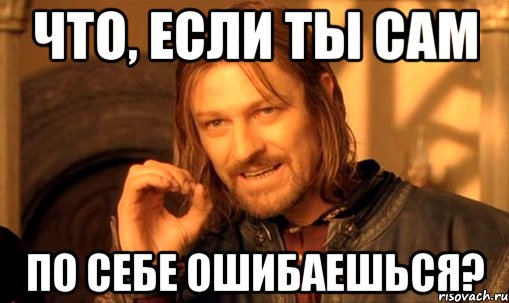 что, если ты сам по себе ошибаешься?, Мем Нельзя просто так взять и (Боромир мем)