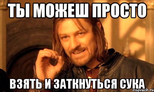 ты можеш просто Взять и заткнуться сука, Мем Нельзя просто так взять и (Боромир мем)