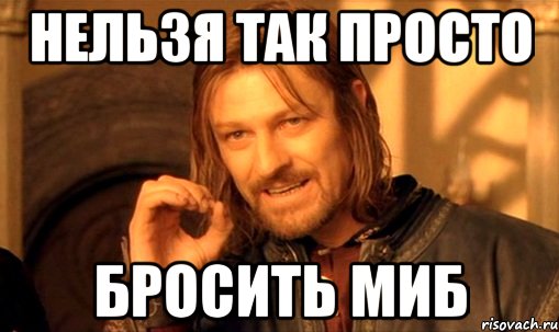 НЕЛЬЗЯ ТАК ПРОСТО БРОСИТЬ МИБ, Мем Нельзя просто так взять и (Боромир мем)