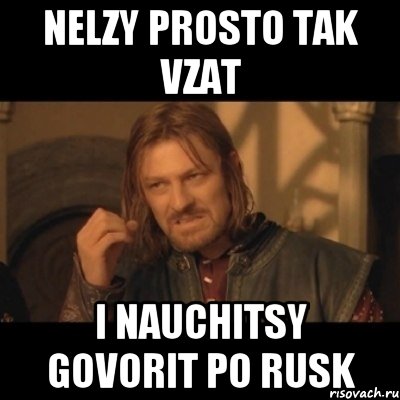 Nelzy prosto tak vzat i nauchitsy govorit po rusk, Мем Нельзя просто взять