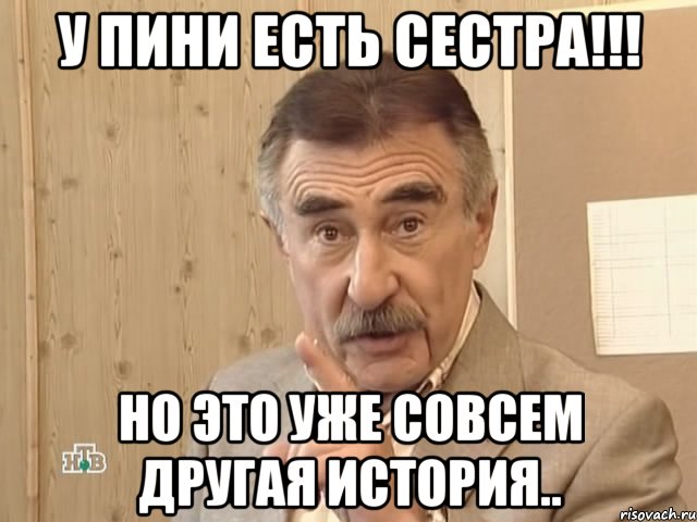 У Пини есть сестра!!! Но это уже совсем другая история.., Мем Каневский (Но это уже совсем другая история)