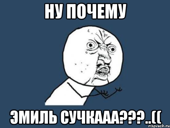 НУ ПОЧЕМУ ЭМИЛЬ СУЧКААА???..((, Мем Ну почему