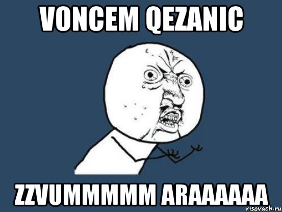 voncem qezanic zzvummmmm araaaaaa, Мем Ну почему