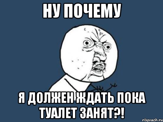 НУ ПОЧЕМУ Я ДОЛЖЕН ЖДАТЬ ПОКА ТУАЛЕТ ЗАНЯТ?!, Мем Ну почему