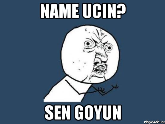 name ucin? sen goyun, Мем Ну почему