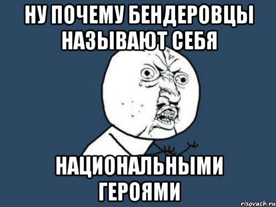 НУ ПОЧЕМУ БЕНДЕРОВЦЫ НАЗЫВАЮТ СЕБЯ НАЦИОНАЛЬНЫМИ ГЕРОЯМИ, Мем Ну почему