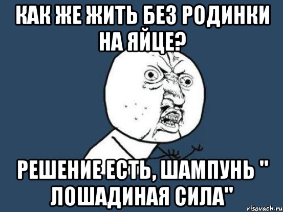 Как же жить без родинки на яйце? Решение есть, шампунь " Лошадиная сила", Мем Ну почему