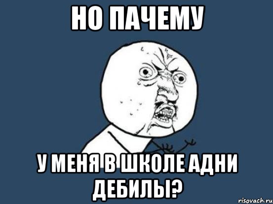 но пачему у меня в школе адни дебилы?, Мем Ну почему