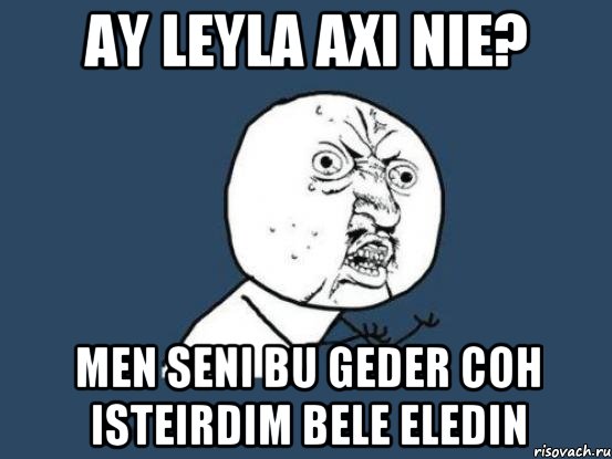 Ay Leyla axi nie? Men seni bu geder coh isteirdim bele eledin, Мем Ну почему