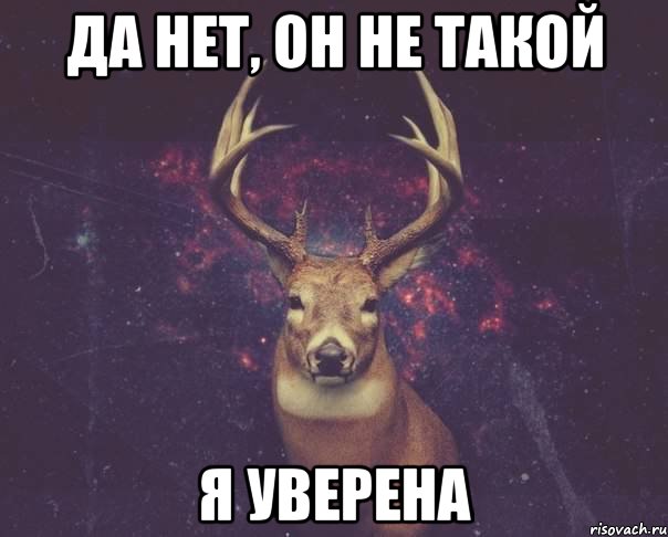 Да нет, он не такой Я уверена, Мем  олень наивный