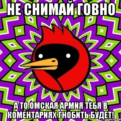 НЕ снимай говно А то омская армия тебя в коментариях гнобить будет!, Мем Омская птица