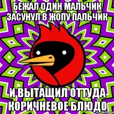 Бежал Один Мальчик Засунул в Жопу Пальчик И вытащил Оттуда Коричневое Блюдо, Мем Омская птица