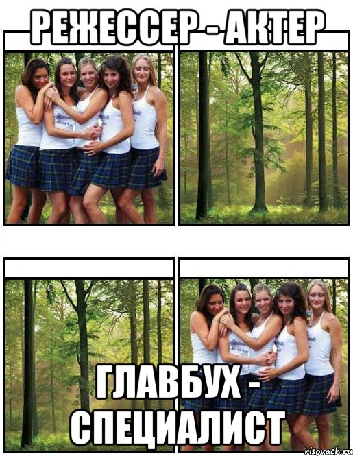 Режессер - Актер Главбух - Специалист