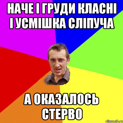 Наче і груди класні і усмішка сліпуча А оказалось стерво, Мем Чоткий паца