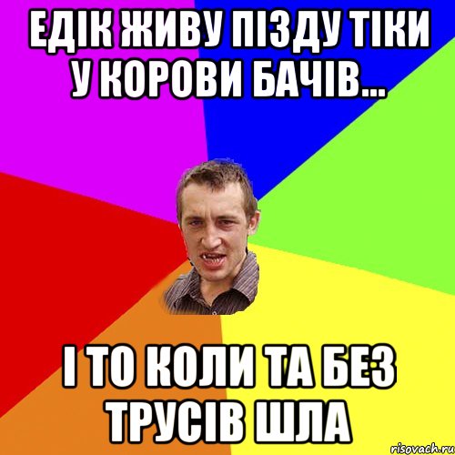 Едік живу пізду тіки у корови бачів... і то коли та без трусів шла, Мем Чоткий паца