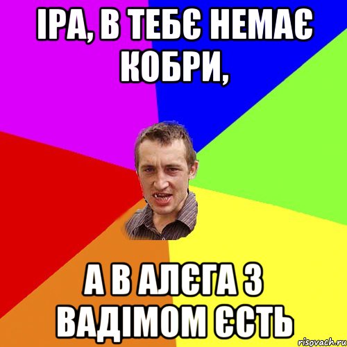 іра, в тебє немає кобри, а в алєга з вадімом єсть, Мем Чоткий паца