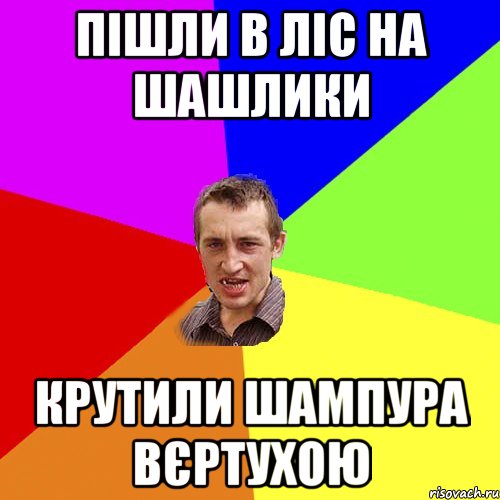 ПІШЛИ В ЛІС НА ШАШЛИКИ КРУТИЛИ ШАМПУРА ВЄРТУХОЮ, Мем Чоткий паца