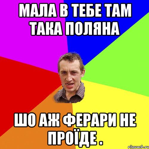 Мала в тебе там така поляна Шо аж ферари не проїде ., Мем Чоткий паца