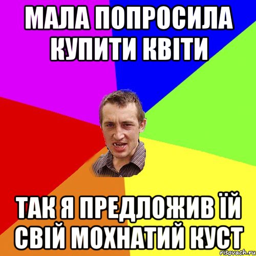 мала попросила купити квіти так я предложив їй свій мохнатий куст, Мем Чоткий паца