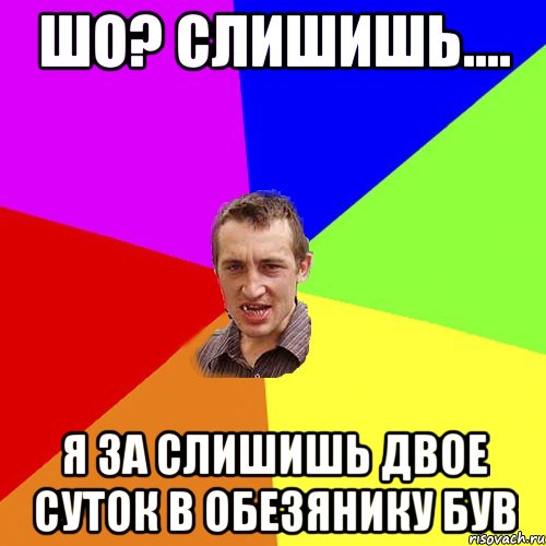 Шо? Слишишь.... Я за слишишь двое суток в обезянику був, Мем Чоткий паца