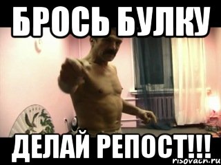 Брось булку ДЕЛАЙ РЕПОСТ!!!