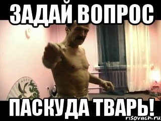 Задай вопрос Паскуда тварь!