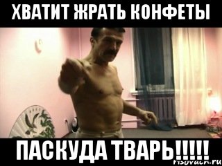 ХВАТИТ ЖРАТЬ КОНФЕТЫ ПАСКУДА ТВАРЬ!!!!!, Мем Паскуда тварь