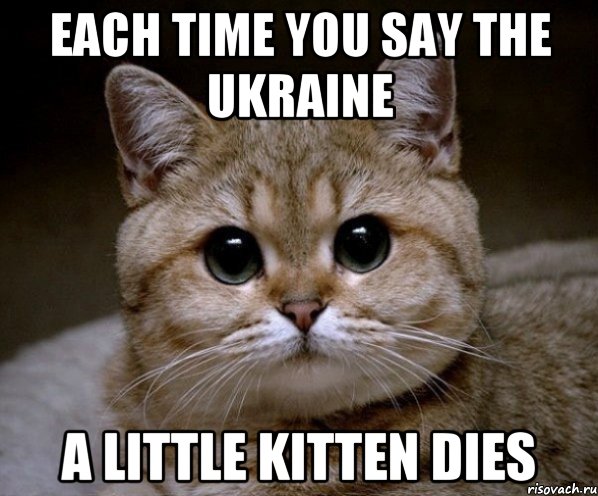 Each time you say The Ukraine A little kitten dies, Мем Пидрила Ебаная