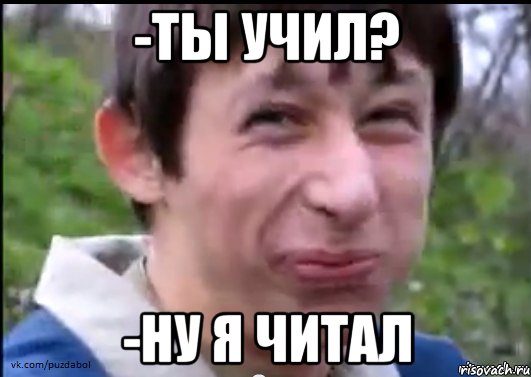 -Ты учил? -Ну я читал