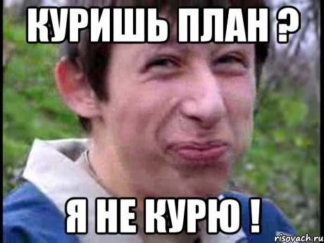 Куришь план ? Я не курю !, Мем  Пиздун